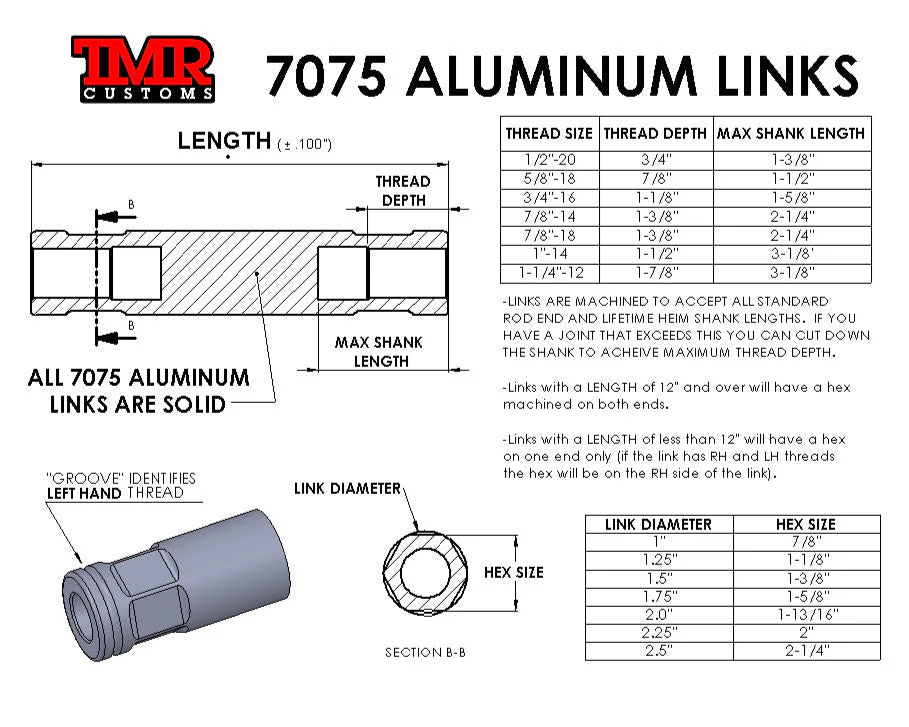 7075 Aluminum Links - 1.25" Diameter - Image 3