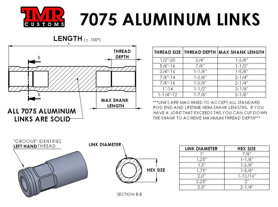 7075 Aluminum Links - 2.25" Diameter - Image 3