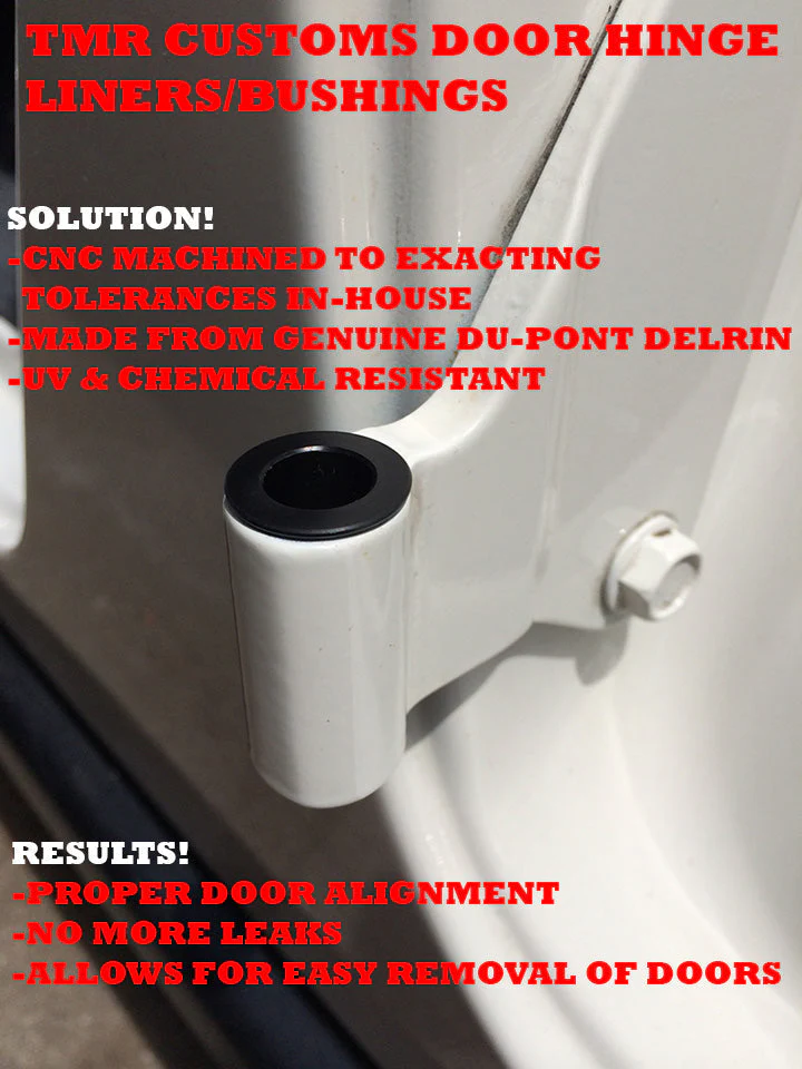 07-'17 2 door Jeep JK Delrin Door Hinge Liners & Removal Tool - Delrin Door Hinges - Image 2