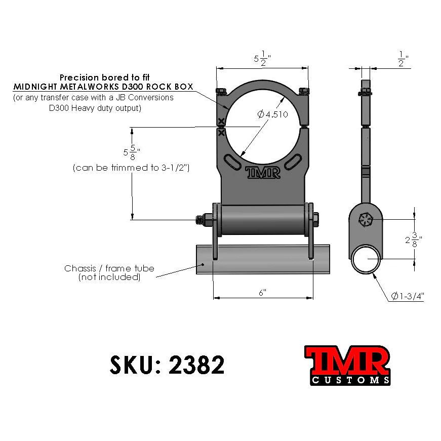 JB Conversions/MMW Dana 300 Transfer Case Support/Ring - "KIT" - Image 3