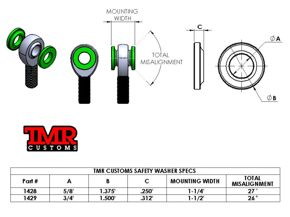 Stainless Steel Safety Washers for rod ends/heim joints - Image 3